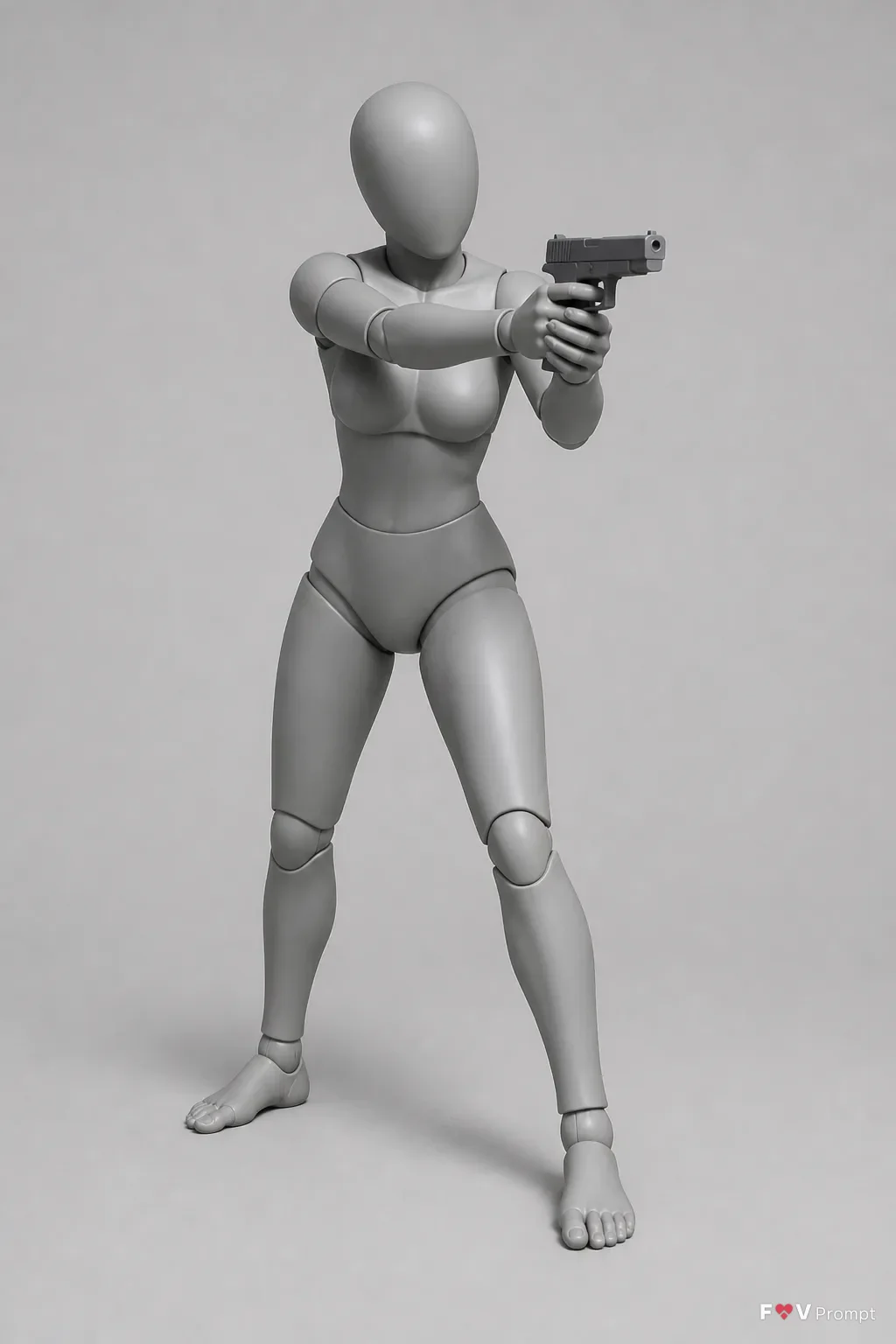 Female Combat Stance 3D Mannequin Reference