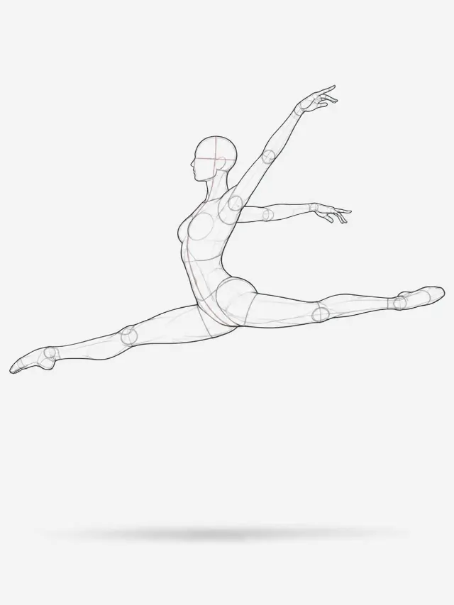 Female Dancer Leap Pose Reference