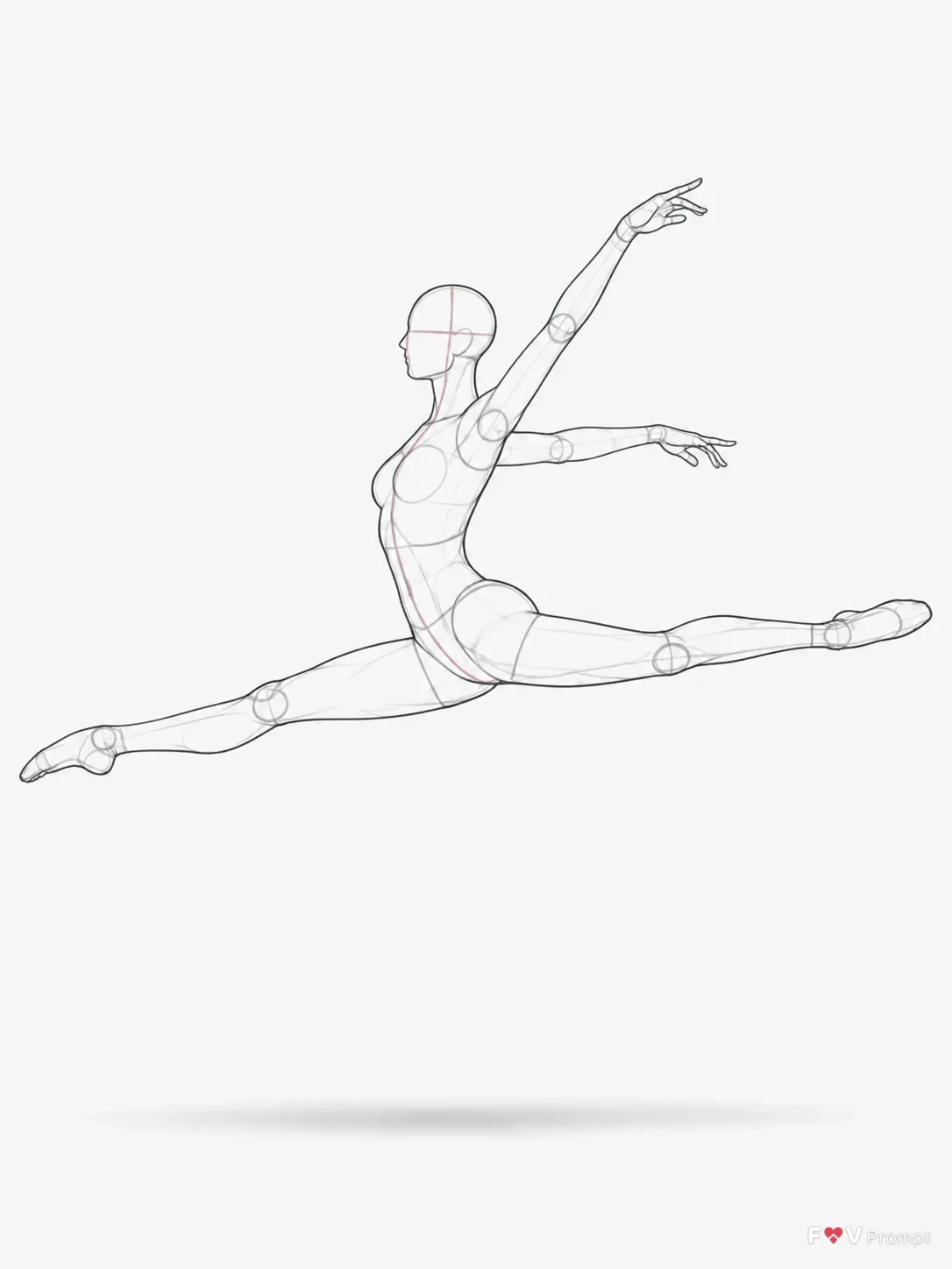 Female Dancer Leap Pose Reference