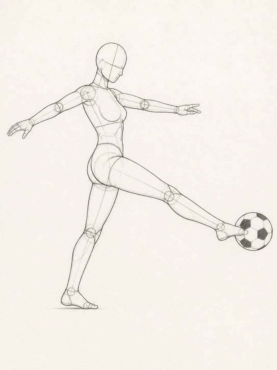 Female Football Kick Pose Reference