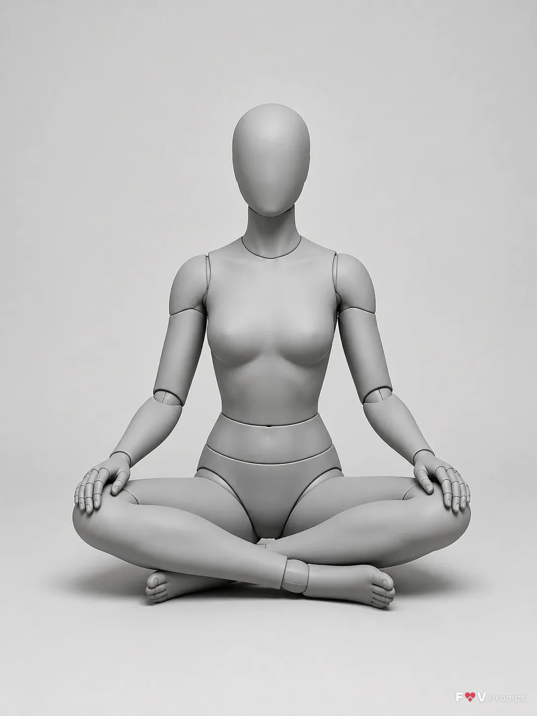 Female Meditation Pose 3D Mannequin