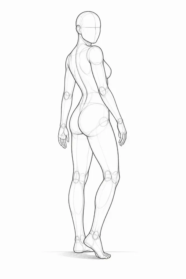 Female Over Shoulder Pose Reference