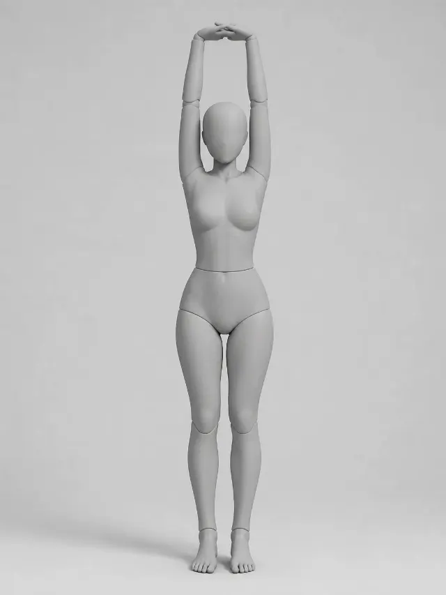 Female Overhead Stretch Pose Reference
