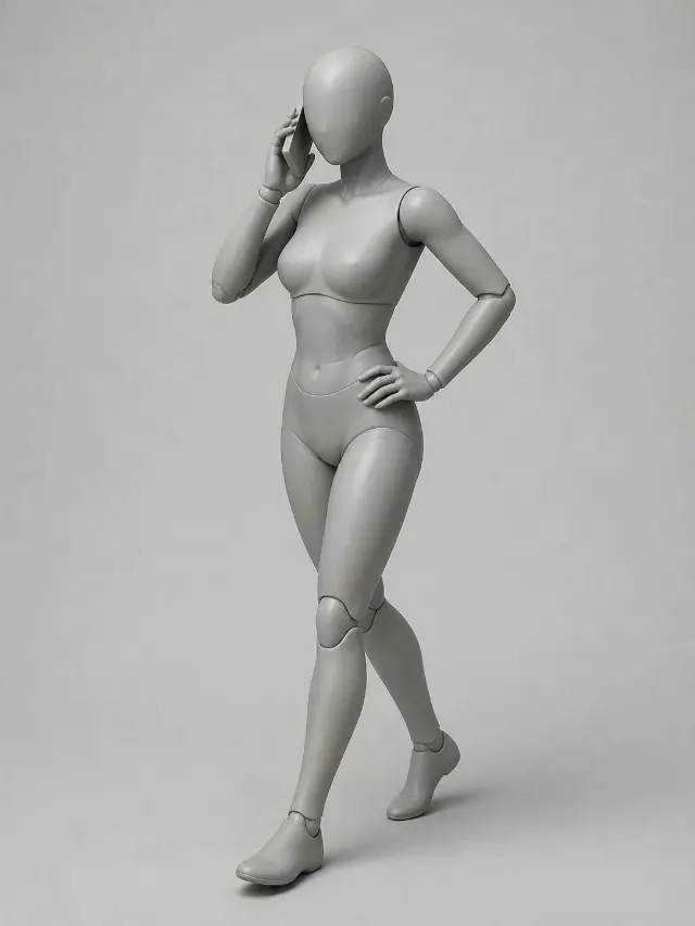Female Phone Call Pacing Pose Reference