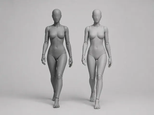 Female Runway Walk Pose Reference