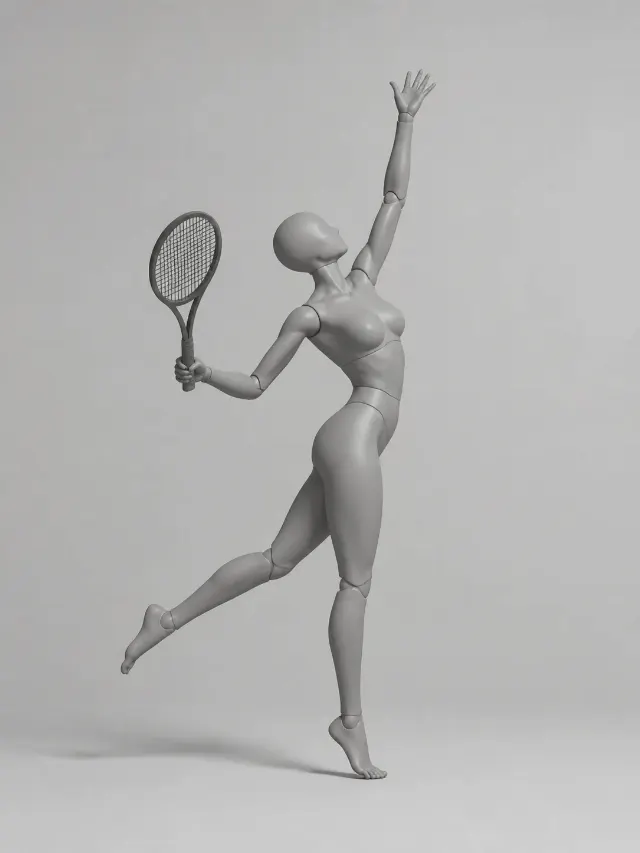 Female Tennis Serve Pose Reference