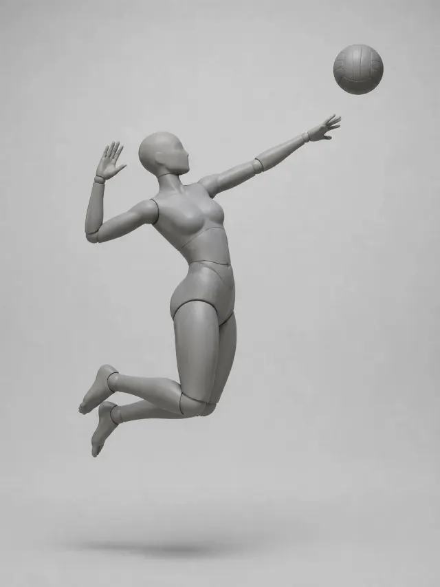 Female Volleyball Spike Pose Reference