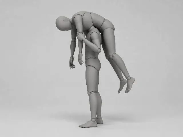 Fireman's Carry Male Pose Reference