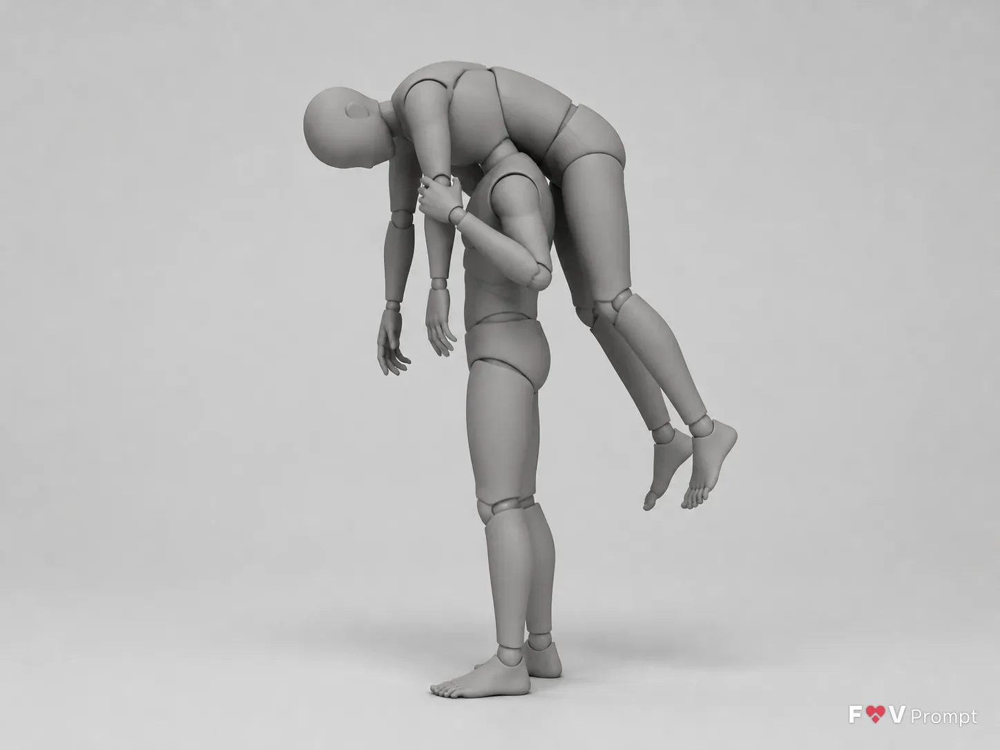 Fireman's Carry Male Pose Reference