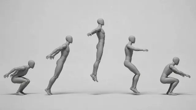 Five-Frame Jump Pose Reference