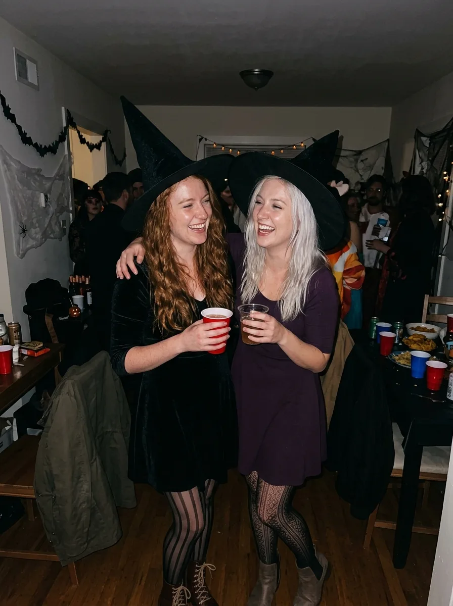 Flash Halloween Witch Couple Photo