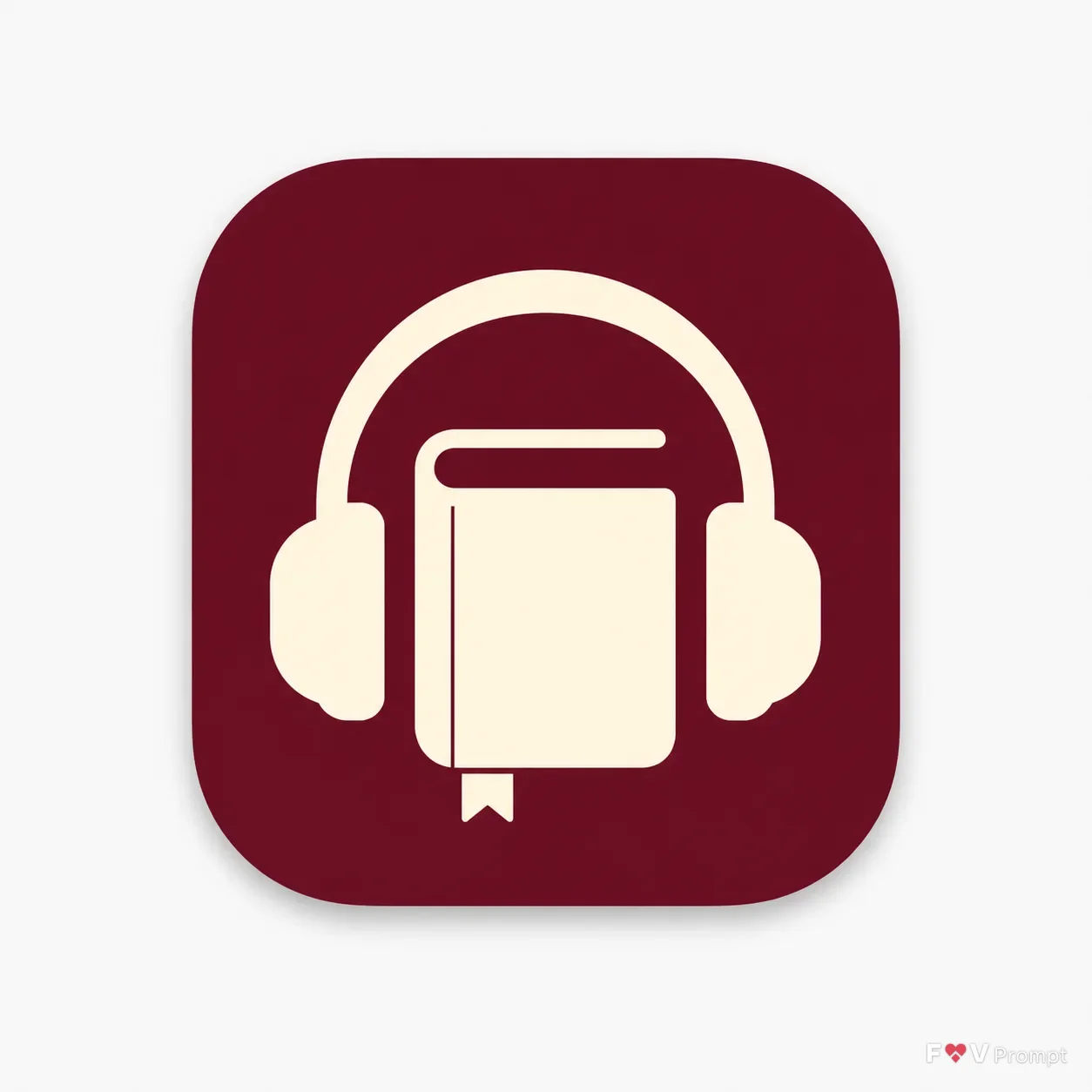 Flat Audiobook Headphones App Icon