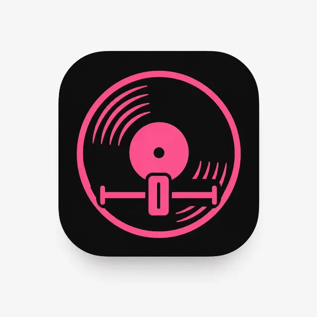Flat DJ Vinyl Record Mobile App Icon