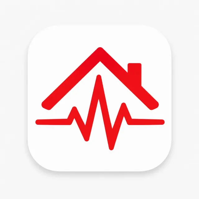 Flat Earthquake Alert App Icon Design