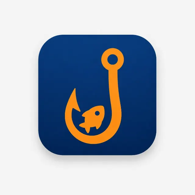Flat Fishing Hook App Icon