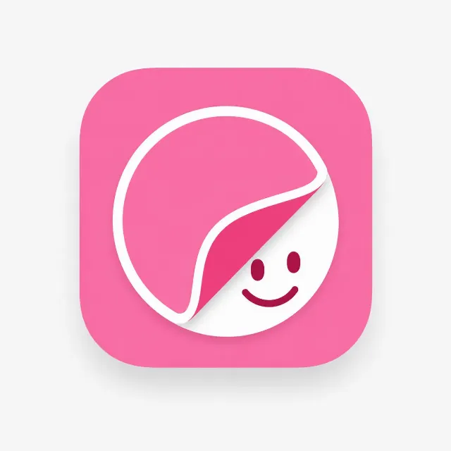 Flat Peeling Sticker Maker App Icon