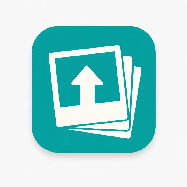 Flat Photo Backup App Icon Design