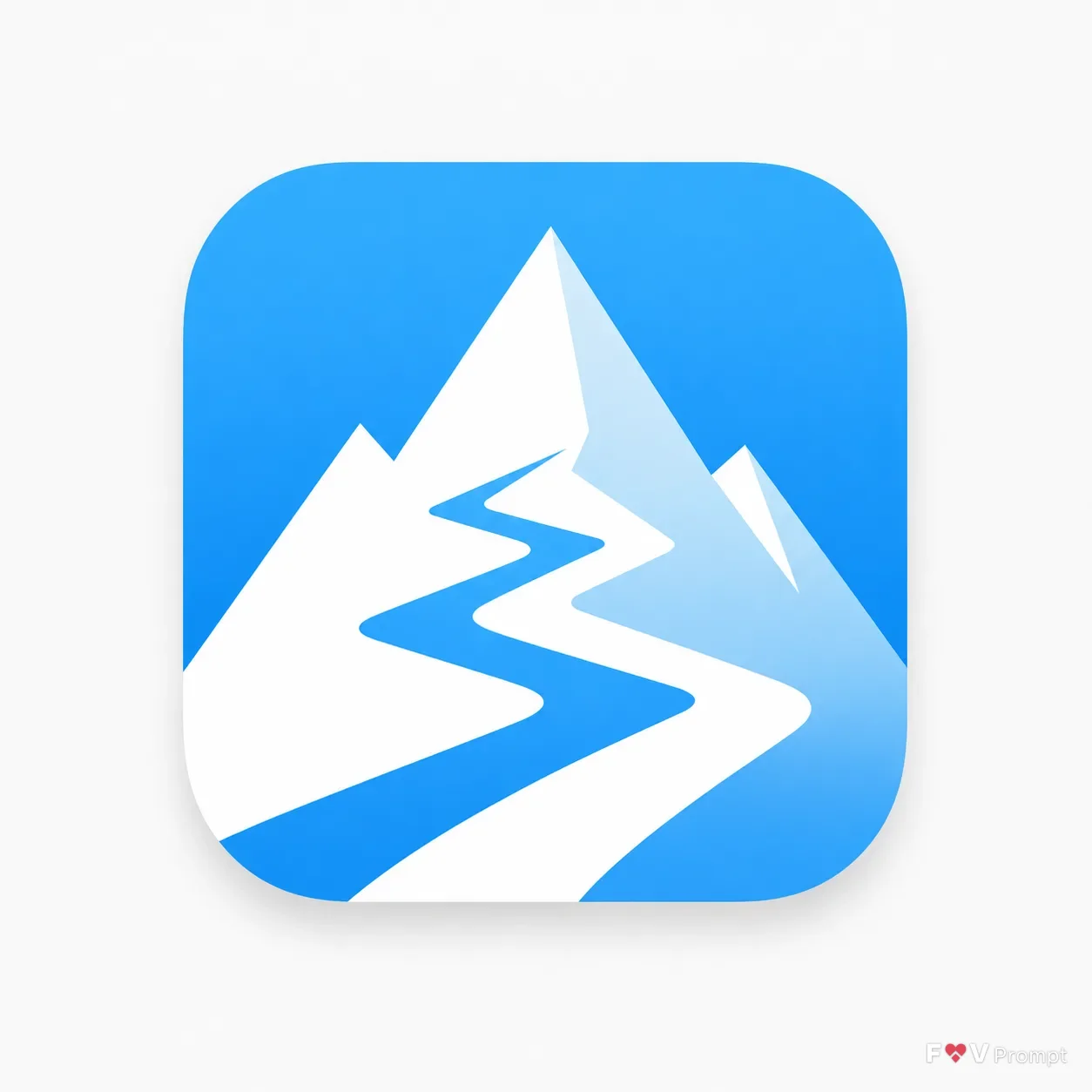 Flat Ski Mountain App Icon Design