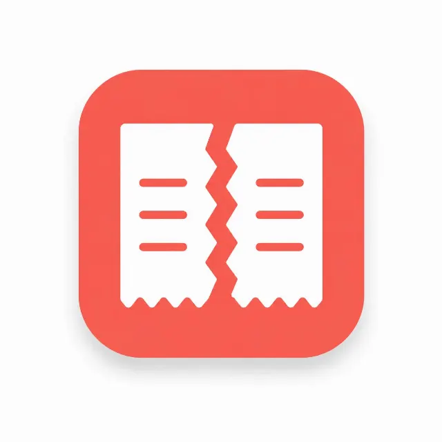 Flat Split Bill Receipt App Icon