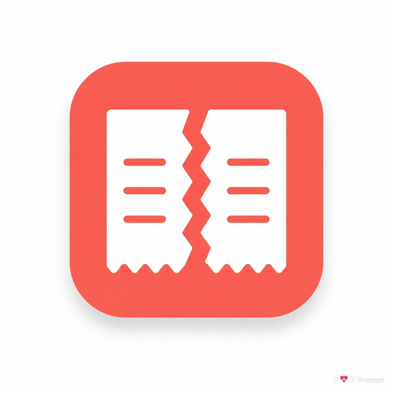Flat Split Bill Receipt App Icon