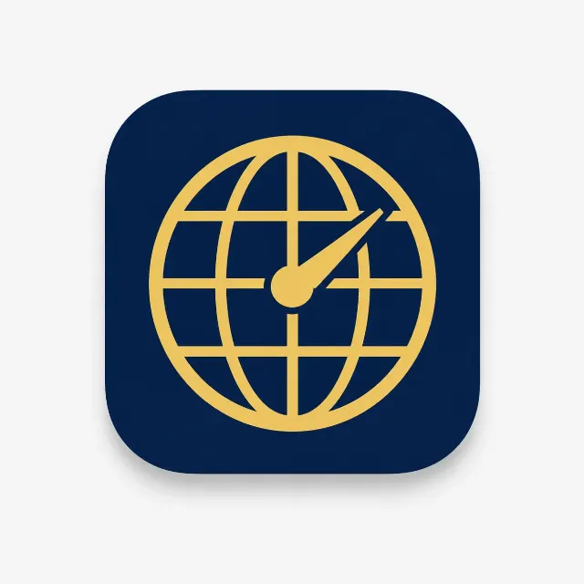 Flat World Clock App Icon
