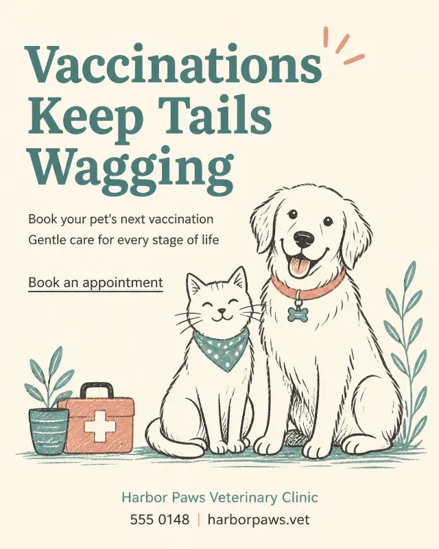 Friendly Pet Vaccination Reminder Post