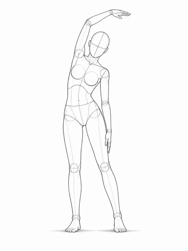 Front View Side Stretch Pose Reference
