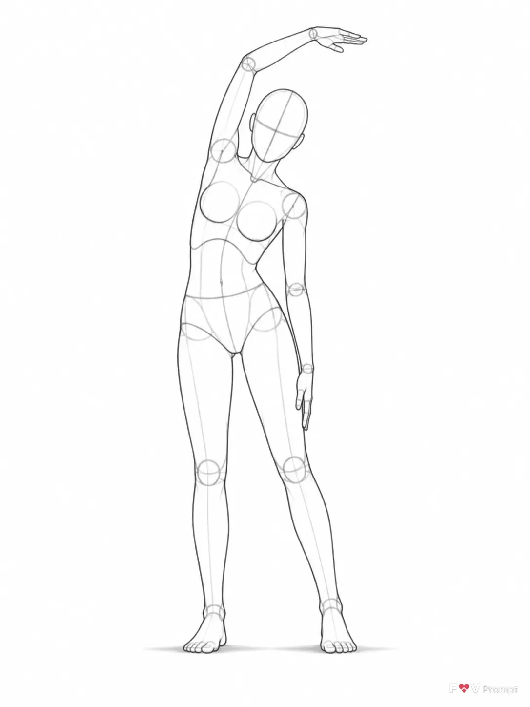 Front View Side Stretch Pose Reference