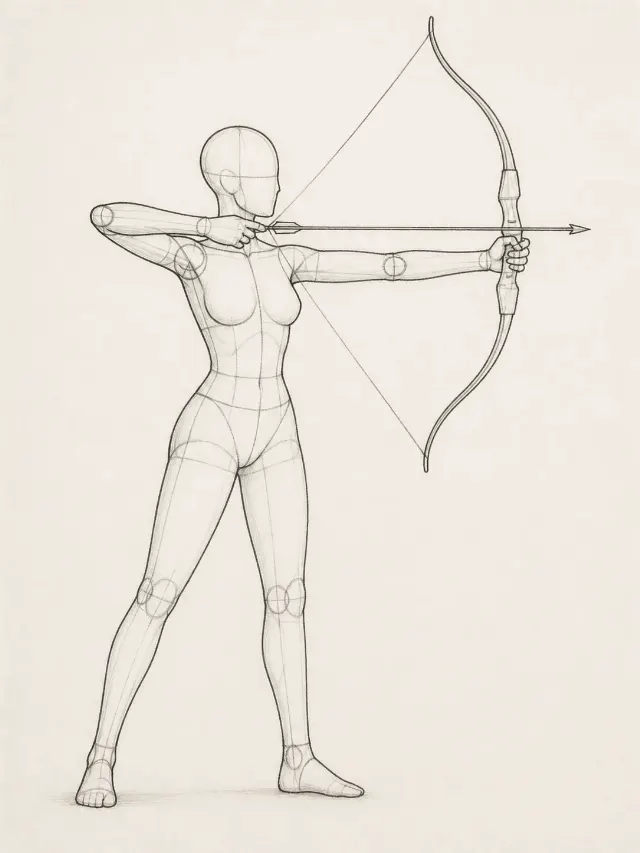 Full Tension Archery Pose Reference