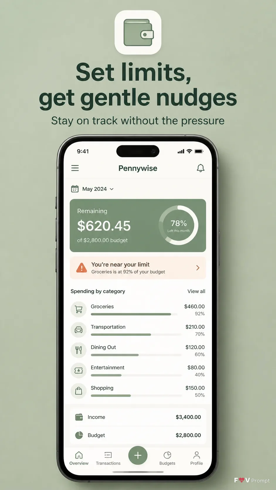 Gentle Budget Limit App Store Screenshot