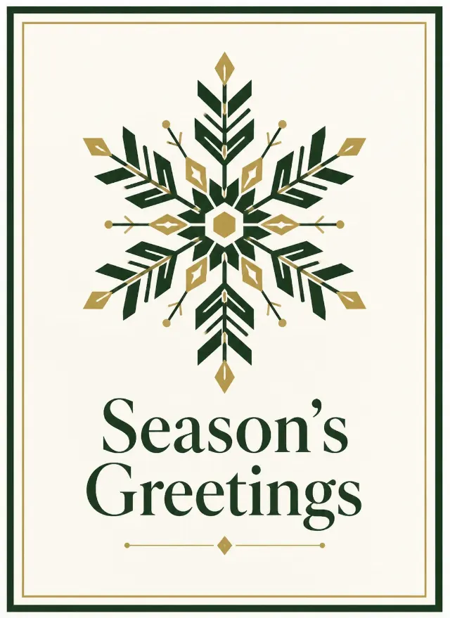 Geometric Snowflake Corporate Christmas Card