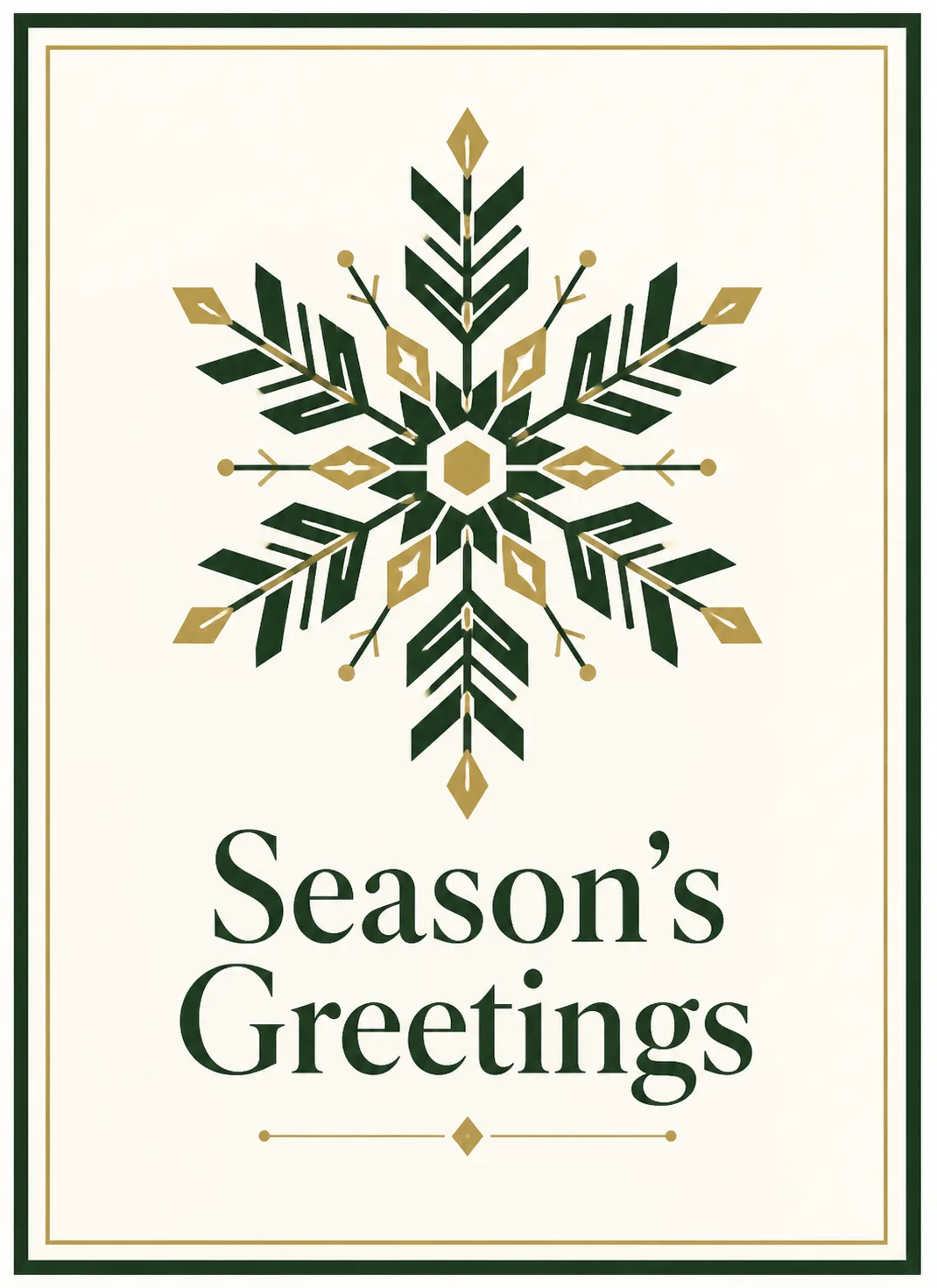 Geometric Snowflake Corporate Christmas Card