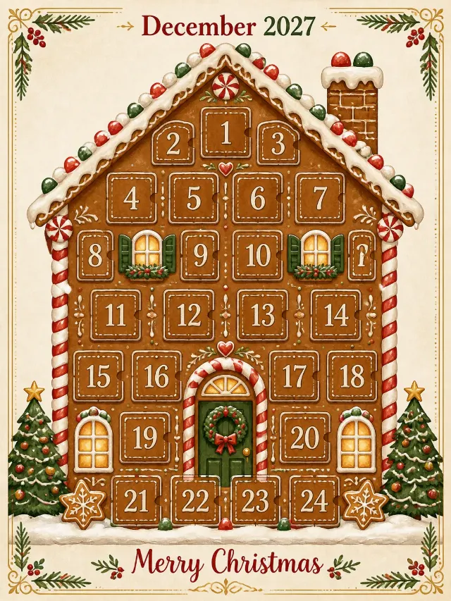 Gingerbread House Christmas Advent Calendar
