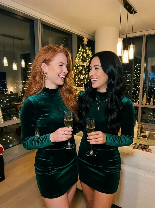 Glam Christmas Penthouse Couple Photo