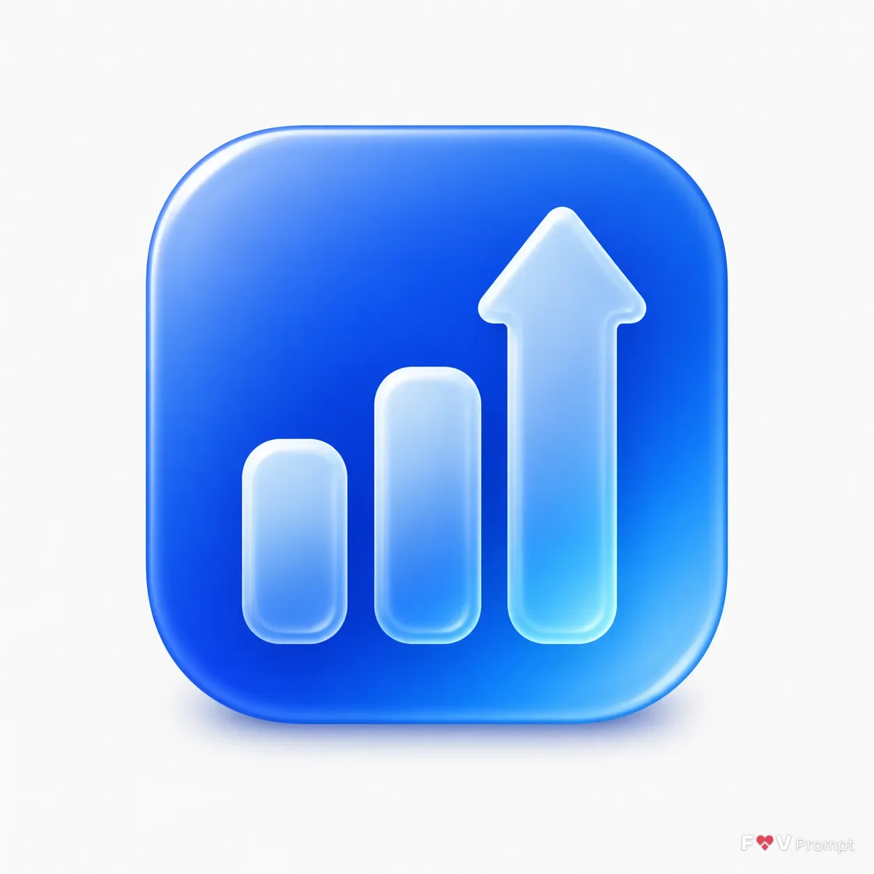 Glass Analytics App Icon With Rising Bars
