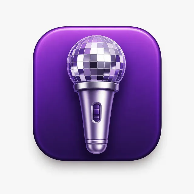 Glossy 3D Karaoke Microphone App Icon
