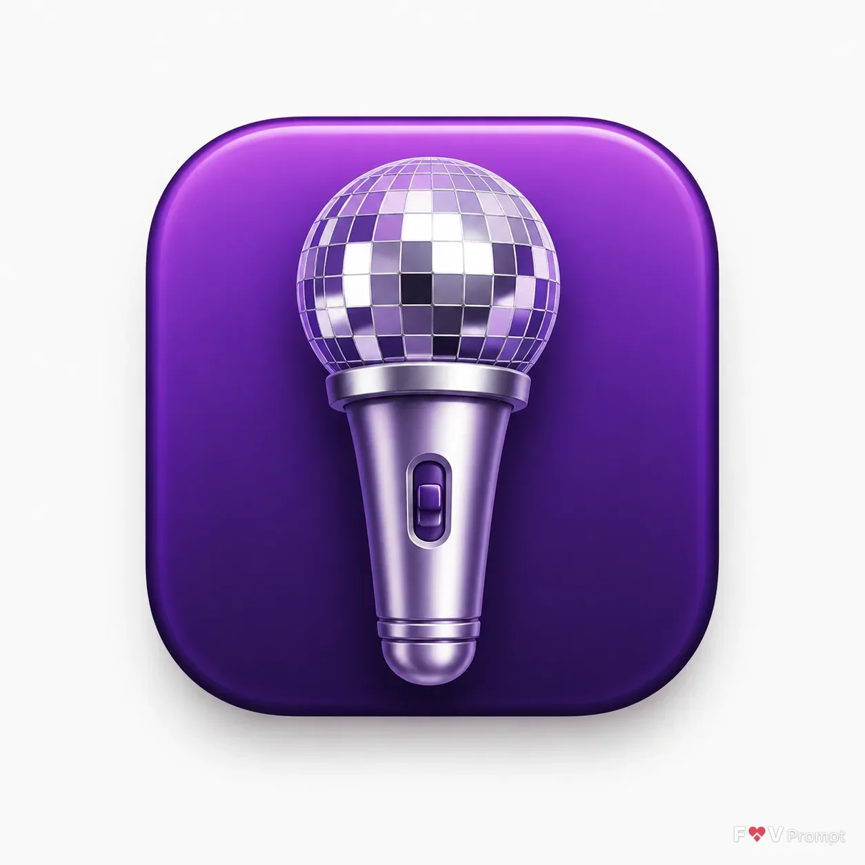 Glossy 3D Karaoke Microphone App Icon