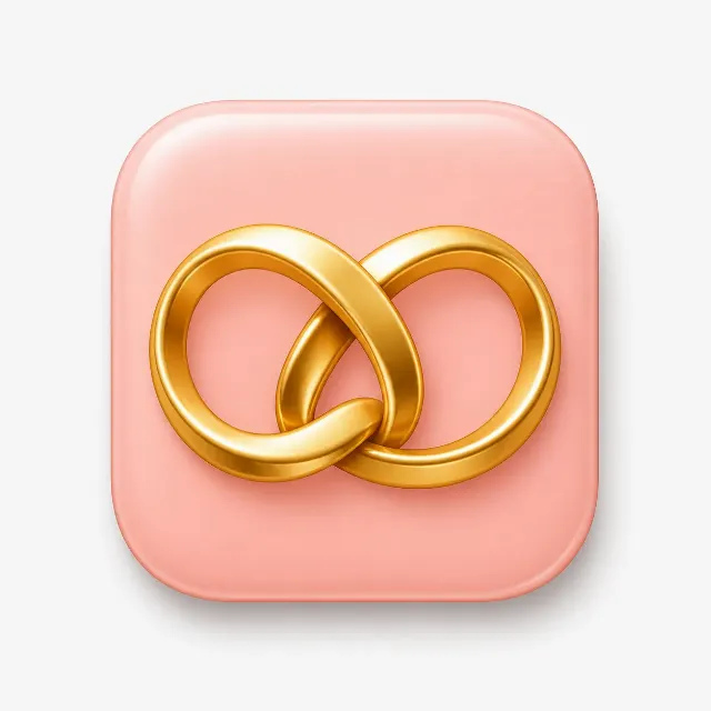 Glossy Gold Wedding Planner App Icon