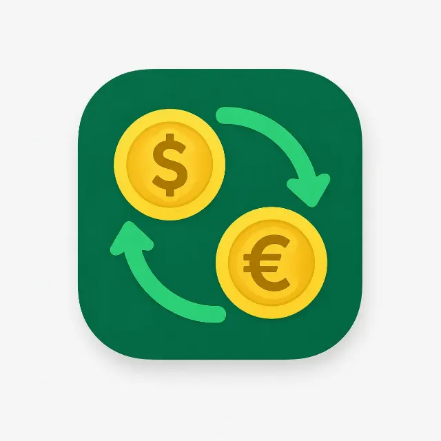 Gold And Green Currency Converter App Icon