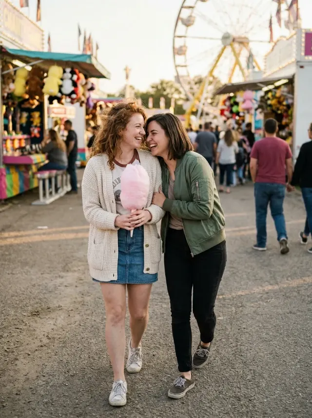 Golden Hour Carnival Couple Photo