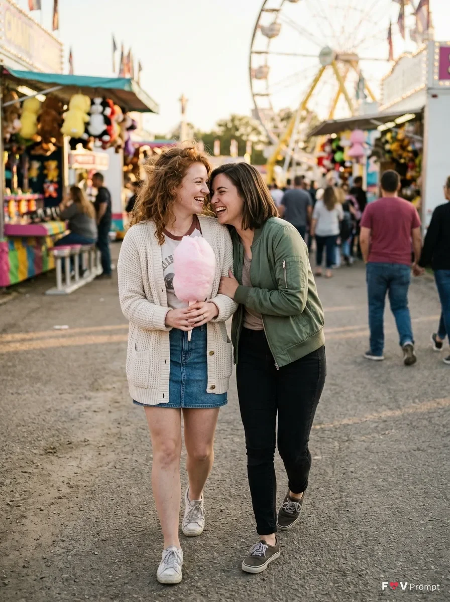 Golden Hour Carnival Couple Photo