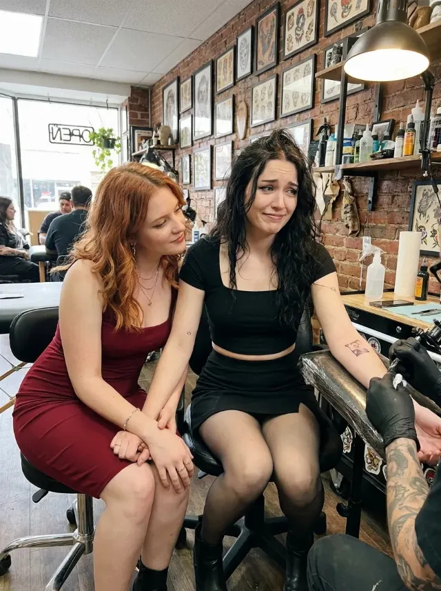 Goth Couple Tattoo Parlor Photo