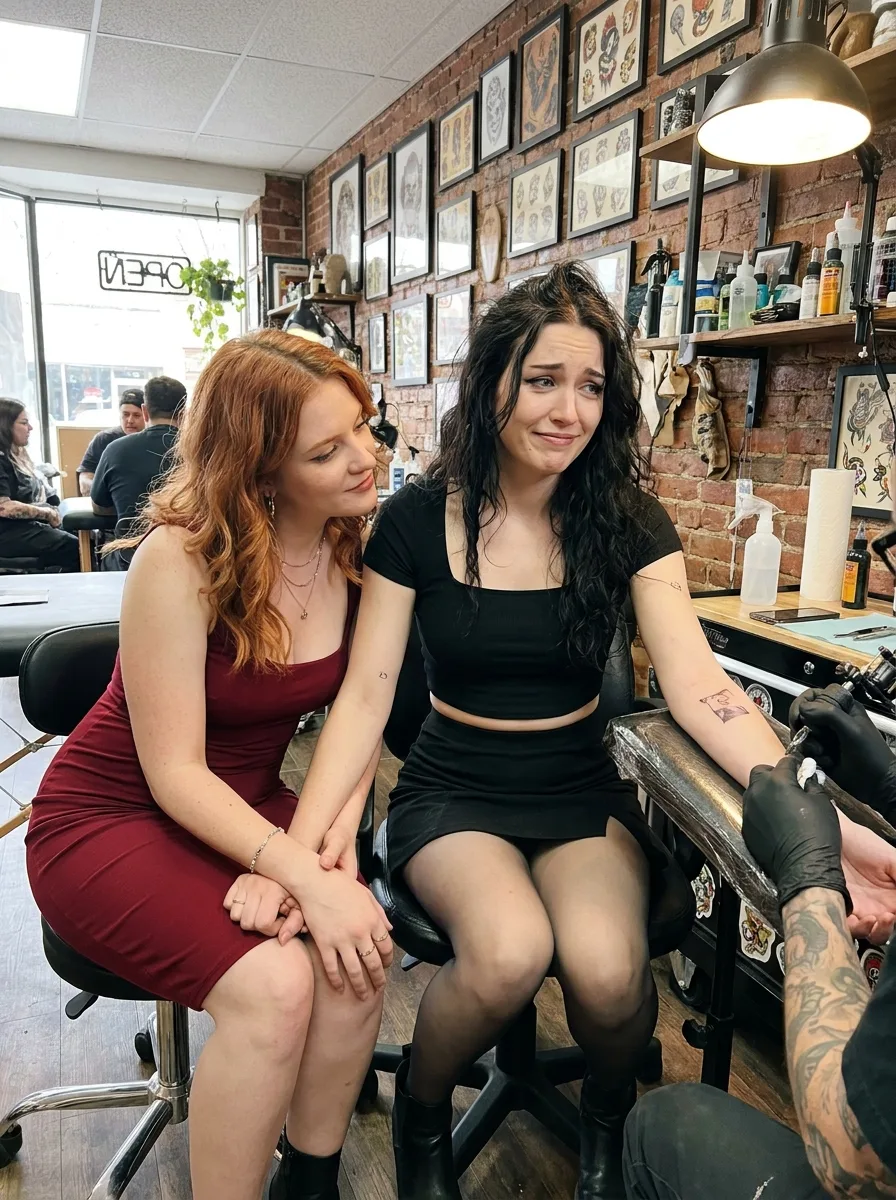 Goth Couple Tattoo Parlor Photo