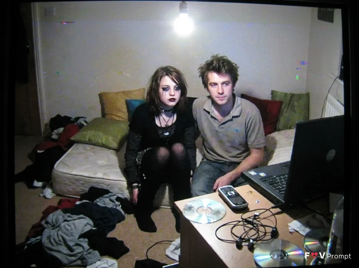 Goth Couple Webcam Sleepover Still
