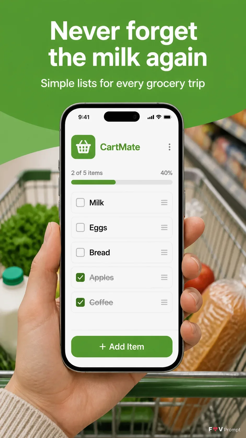 Grocery List App Store Cart Screenshot