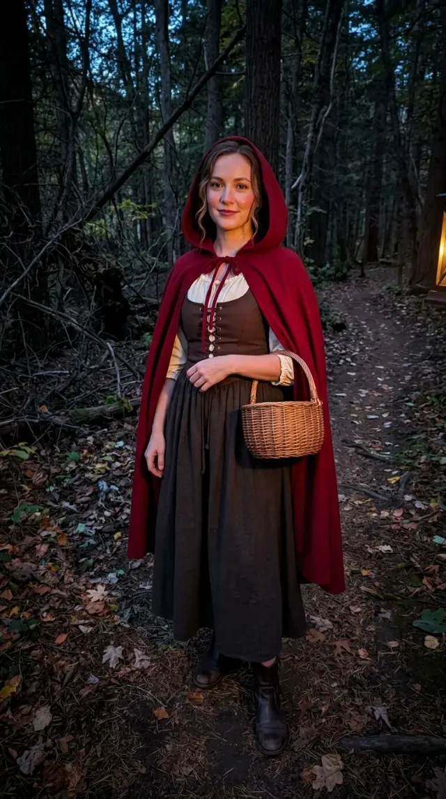 Halloween Red Riding Hood Forest Portrait