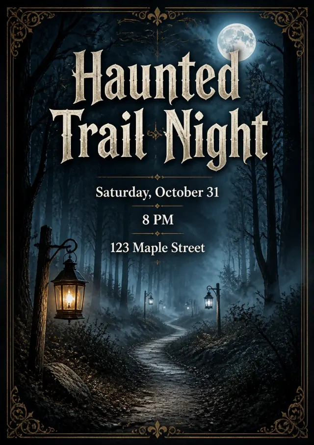 Haunted Forest Trail Night Invitation
