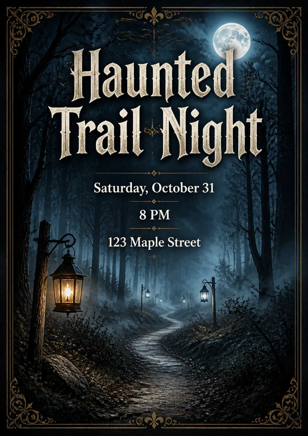 Haunted Forest Trail Night Invitation