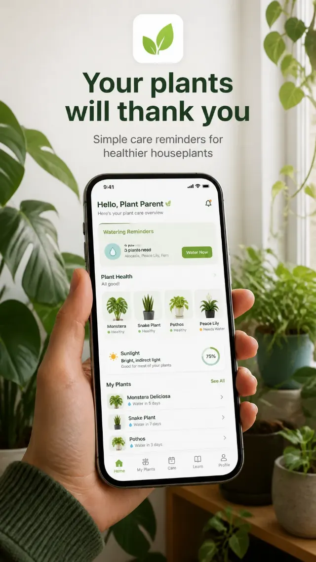 Houseplant Care App Store Screenshot