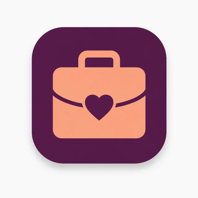 HR Briefcase Heart-Shaped App Icon